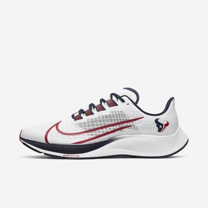 Chaussure De Running Nike Air Zoom Pegasus 37 (Houston Texans) Blanche 8460-257 White/Pure Platinum/Marine/Gym Red Femme | WEJ-90202583